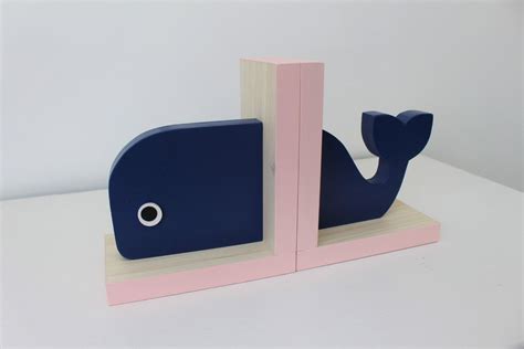 Whale Bookends Navy and Pink Nautical Room Nautical | Etsy | Nautical nursery, Nautical room ...