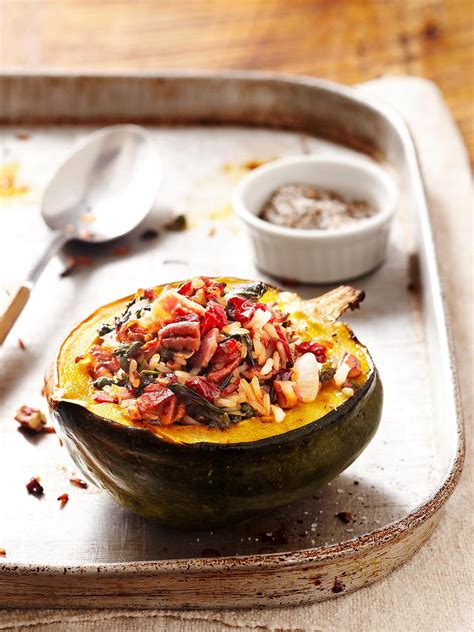 Gluten Free Wild Rice Stuffed Acorn Squash With Cranberries And