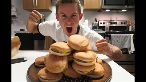 20 Mcdonalds Cheeseburger Challenge Soon Eriktheelectric Youtube