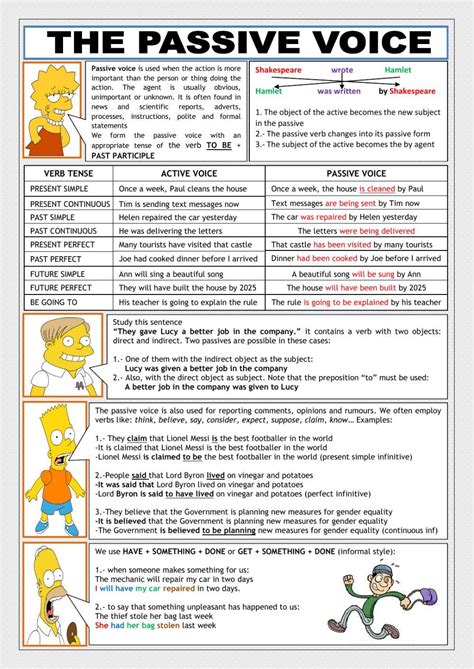 Passive Voice All Forms Ebau Selectivity Exercises Ficha