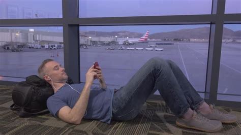 Stranded Airplane Traveler Laying On Floor Stock Footage Videohive