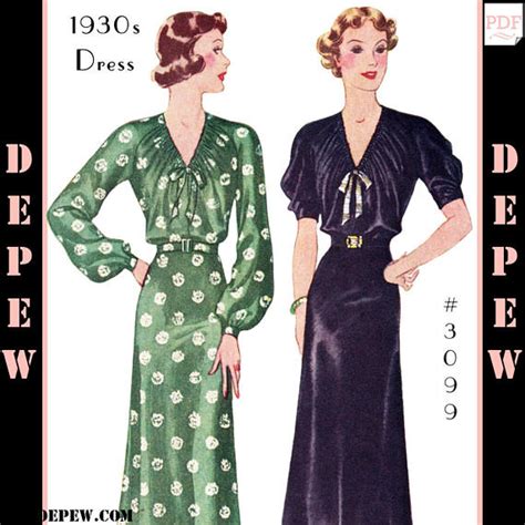 Vintage Sewing Pattern 1930s Raglan Sleeve Dress Size 38 Etsy Canada