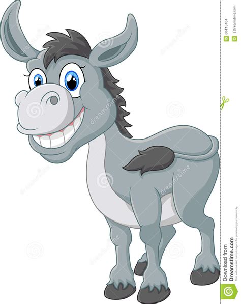 Cartoon Donkey Smile And Happy Stock Illustration Image