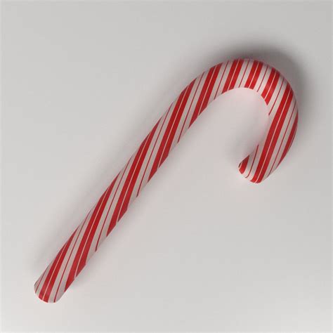 Candy Cane Christmas Free 3d Model 3ds Obj Dae Blend Fbx Mtl