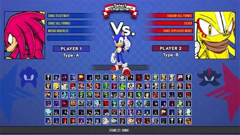 Fleetway Sonic And Sonic All Forms And Mecha Knuckles Vs Shadow All Forms I