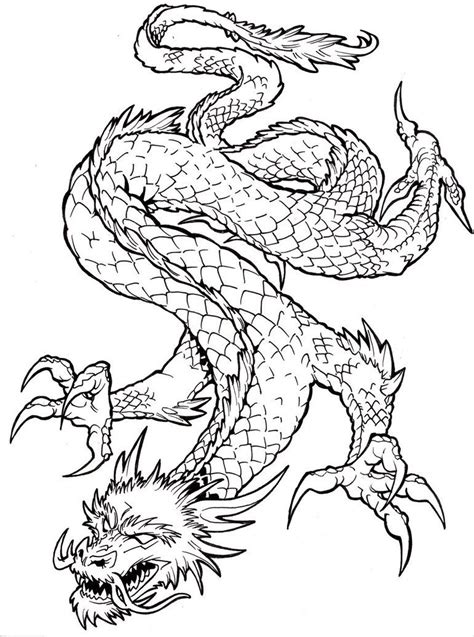 Chinese Dragon Outline Dragon Tattoo Outline