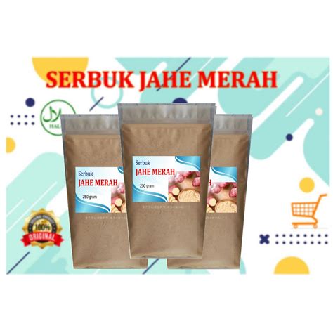 Jual Serbuk Jahe Merah Murni Gram Jahe Merah Bubuk Tanpa Campuran