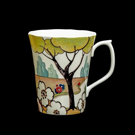 Uk Made Dapple Ridge Pattern Tall Fine Bone China Beaker Mug Summer