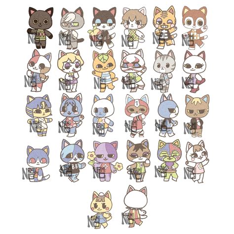 Drew Every Single Cat In Acnh Who Should I Turn Into Enamel Pins D