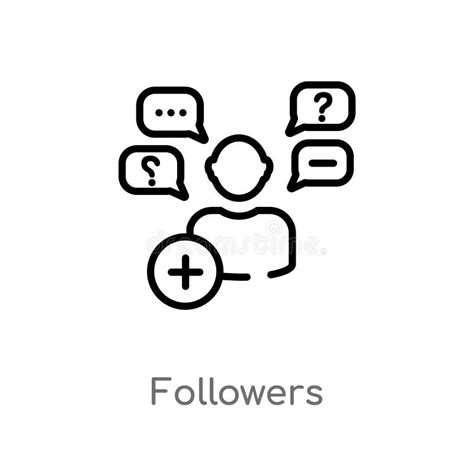 Outline Followers Vector Icon Isolated Black Simple Line Element