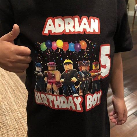 Roblox Birthday Party Shirt Birthday Shirt Birthday Boy Girl Etsy