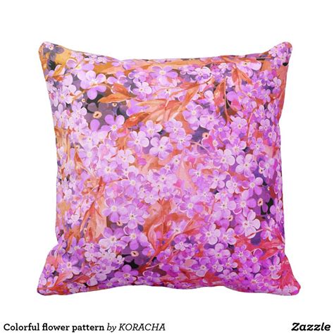 Colorful Flower Pattern Custom Throw Pillow Decorative Throw Pillows Colorful Flowers Flower