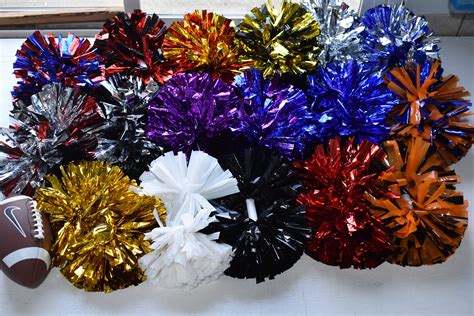 METALLIC Pom Poms SOLD INDIVIDUALLY 19 Colors Cheerleader Pom Etsy
