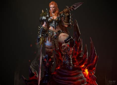 Artstation Barbarian Female Diablo 3 Fanart Cris Hil Fan Art