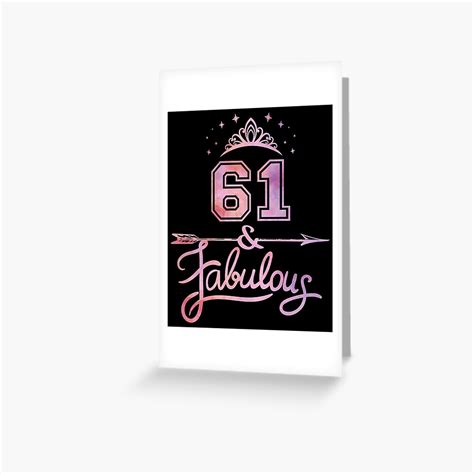 Women 61 Years Old And Fabulous Happy 61st Birthday Graphic Greeting