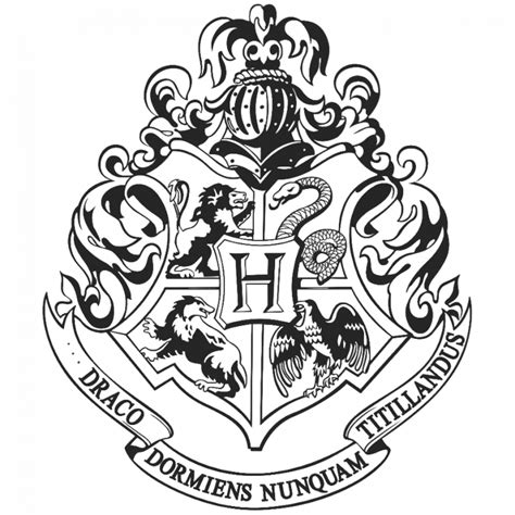 Hogwarts House Crests Black And White