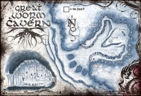 The entrance door is nw of the marker, 40 feet away. World Maps Library - Complete Resources: Dnd 5e Cave Maps
