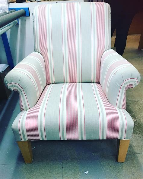 A Beautiful Sapperton Chair Covered In French Ticking Claydamson