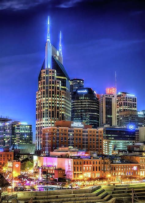 Nashville Tennessee Photograph Downtown Nashville At Night By Susan