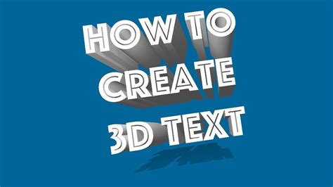 How To Create 3d Text Advanced Youtube