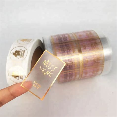 Self Adhesive Customized Printing Clear Gold Foil Stickers Transparent