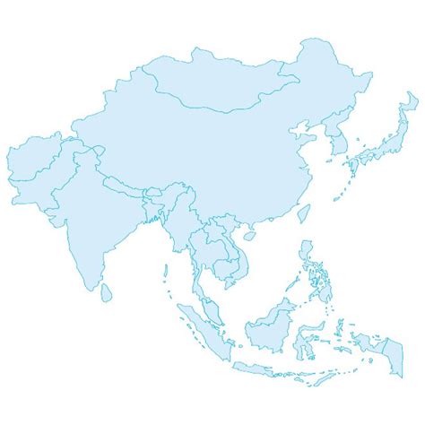 Outline Map Of Asia Royalty Free Stock Svg Vector
