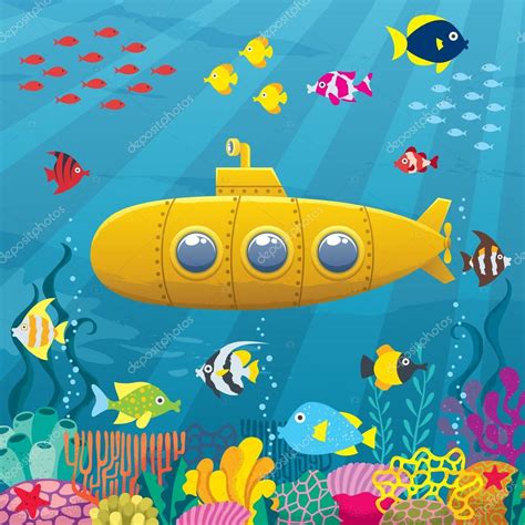 Cartoon Submarine Background Stock Vector Image By ©malchev 106945156