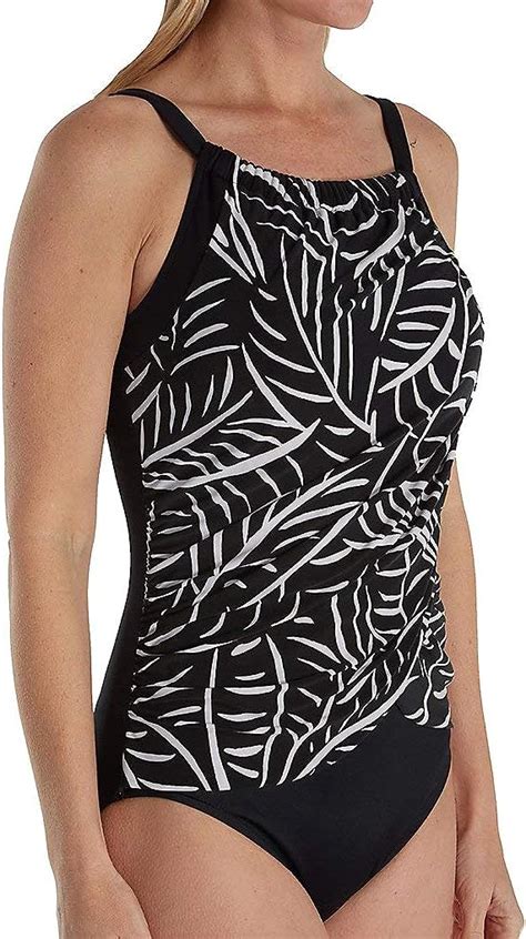 Trimshaper Womens Hard To Be Leaf Slimming One Piece Swimsuit 6520071