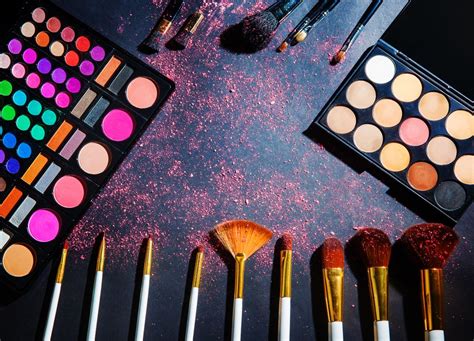Beauty Makeup Palette With Makeup Brush Makeup Background