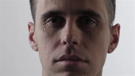 Young Man Crying On White Background Stock Video Footage 0006 Sbv