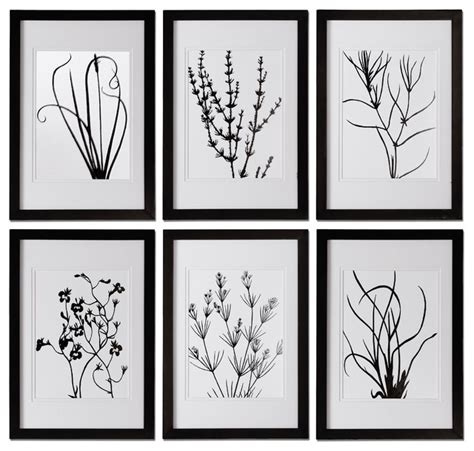 Black And White Leaves Wall Art