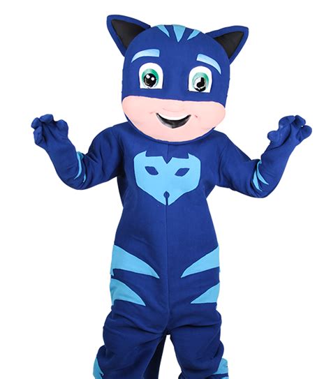 Cat Mask Boy Mascot Cartoon Characters Your Magical Party
