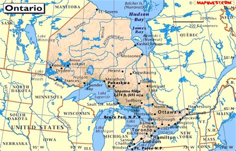 Map Of Ontario And Quebec Border