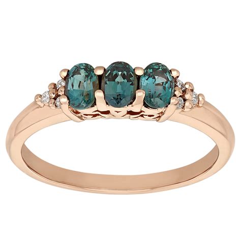 Oval Alexandrite 3 Stone Ring With Diamond Accents In Rose Gold Borsheims
