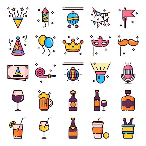 Party Icons Pack 533922 Art Vectoriel Chez Vecteezy