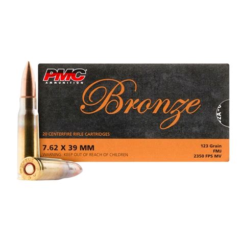 Pmc Bronze 762×39 Fmj 123 Gr 20 Rd Rifle Ammo Sls Inc