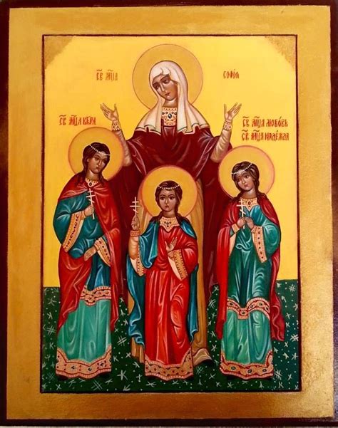 St Sophia And Her Daughters Faith Hope And Love Православные иконы