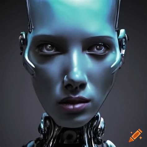 Digital Art Of A Half Human Half Robot Face On Craiyon
