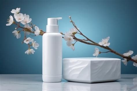 Premium AI Image A Bottle Of Soap Next To A White Soap Dish