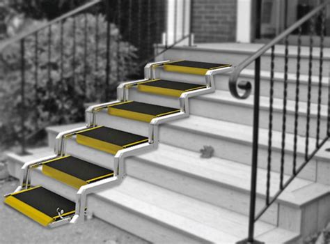 These Convertible Stairs Convert Into A Wheelchair Ramp When Needed