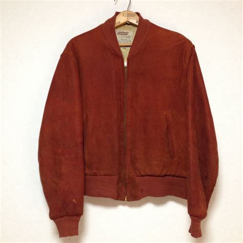 50s Brent Suede Leather Jacket Size M 洋服 メンズ