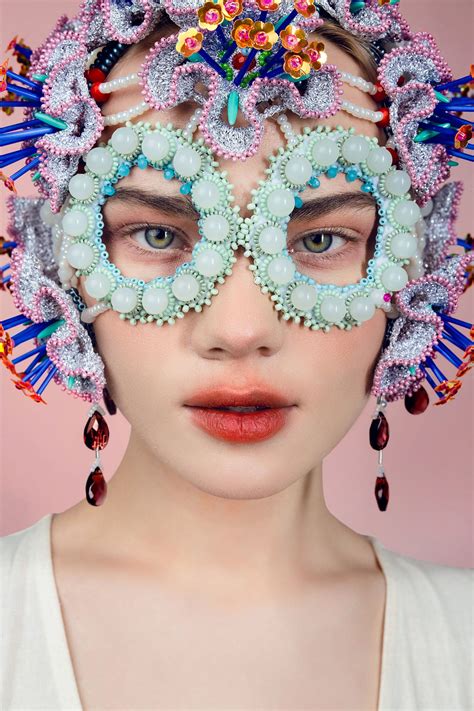 Colorful Fairy Mask Flower Headpiece Haute Couture Fashion Etsy