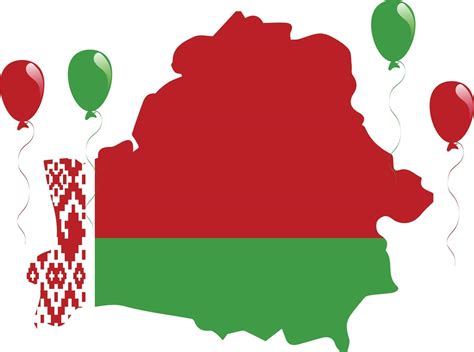 Belarus Map And Flag With Balloons On White Background 2800397 Vector