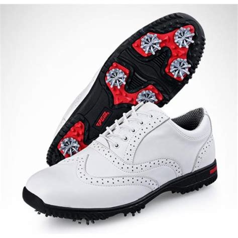 Qygolf Pgm Mens Leather Golf Shoes Spikes Of Golf Waterproof Shoes