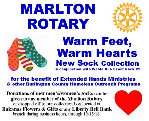 Warm Feet Warm Hearts Rotary Club Of Marlton