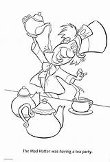 Alice Wonderland Coloring Pages Mad Hatter Tea Party Getcolorings Cup Color Print Printable sketch template