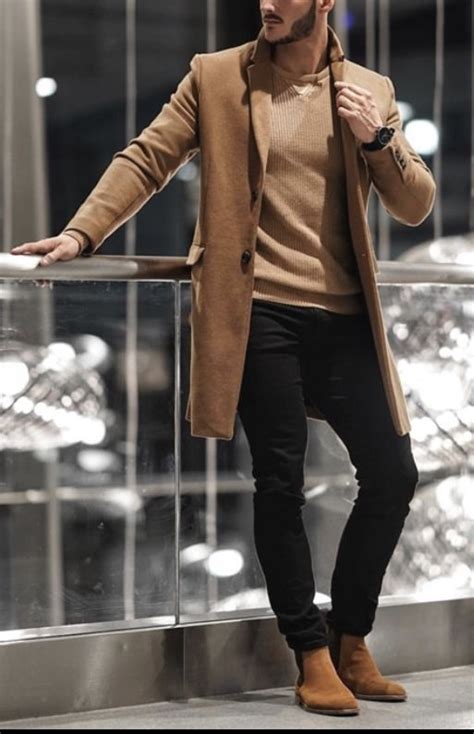 Mens Brown Coat Fall Outfits For Men Moda Maschile Casual Uomini