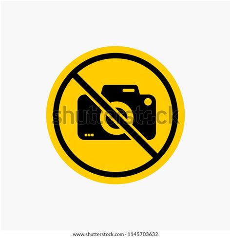 No Camera Sign Warning Icon Design Stock Vector Royalty Free
