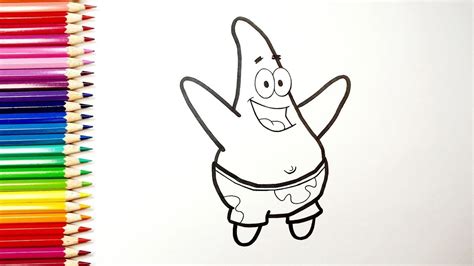 Drawing Patrick Star From Spongebob Coloring For Kids Youtube