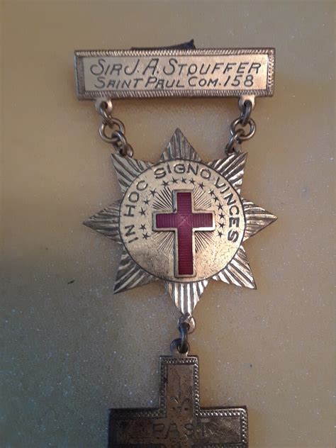 Vintage Star Knights Of Templar Freemasons Red Cross Pin In Etsy